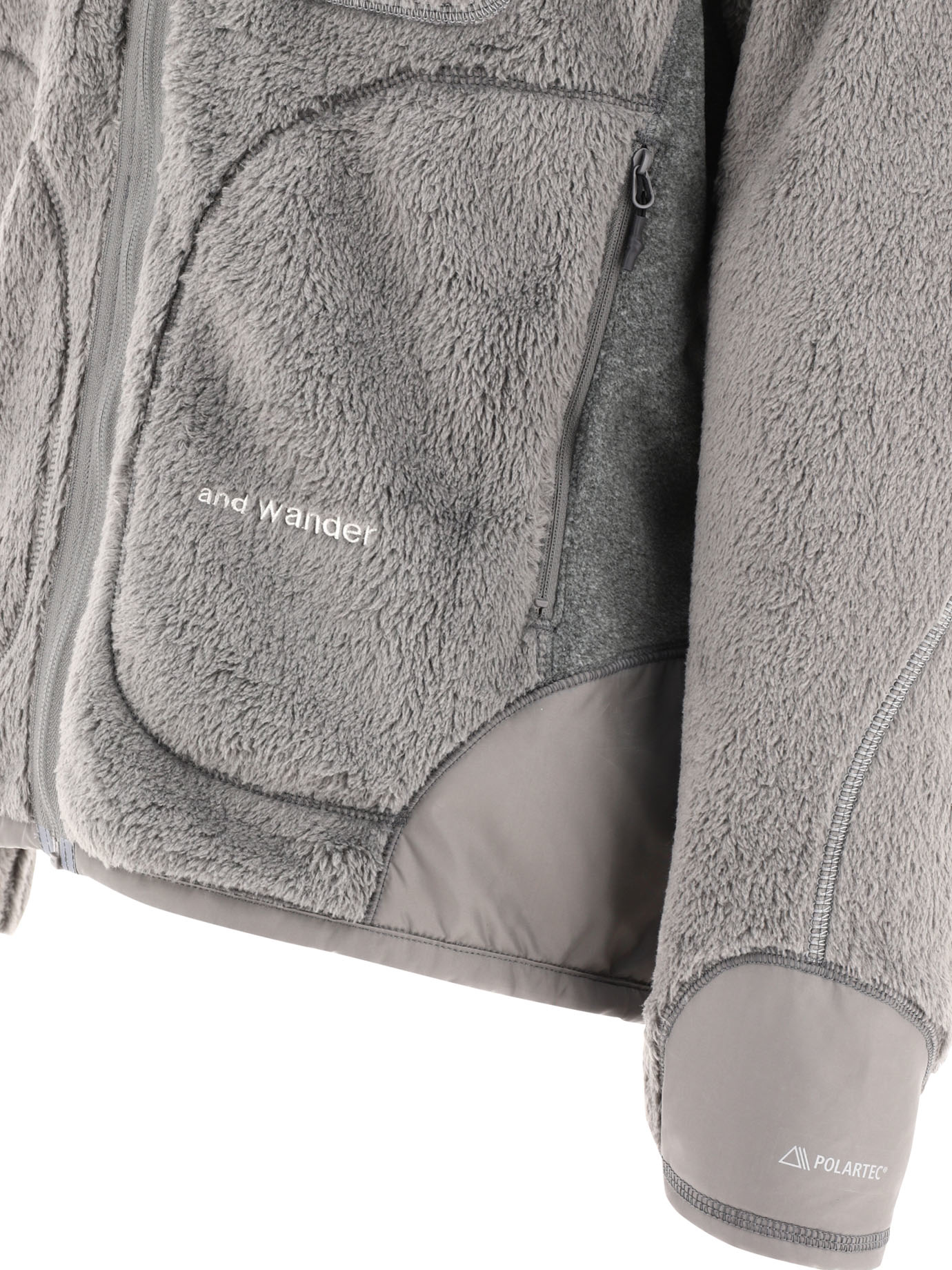 AND WANDER Grey High Loft fleece jacket